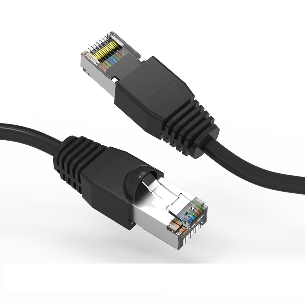 100Ft Cat6A Shielded Patch Cable Snagless Black
